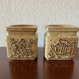 Matching Pair Vintage Japanese Candle Holders.